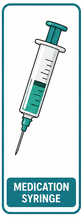 Medication syringe card